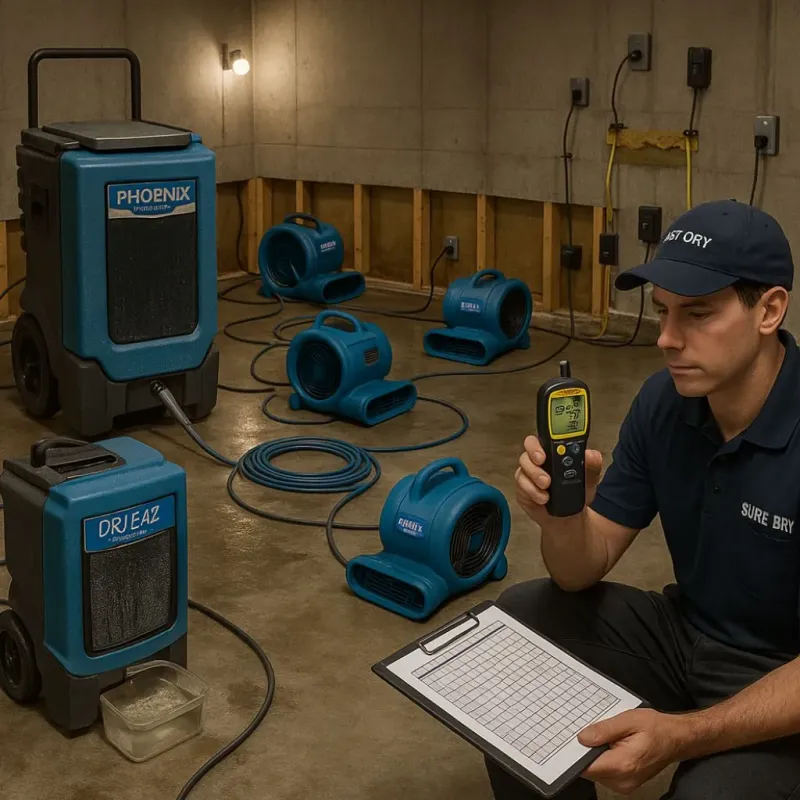 Structural Drying and Dehumidification process in Naranjito, PR